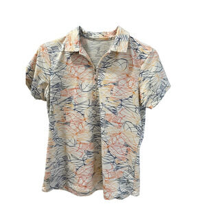 All by jofit Rainbow colors Golf shirt L Tennis Pickleball Sporty Stretchy